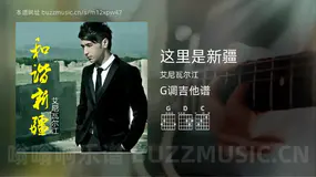 这里是新疆 艾尼瓦尔江 吉他谱G调简单版