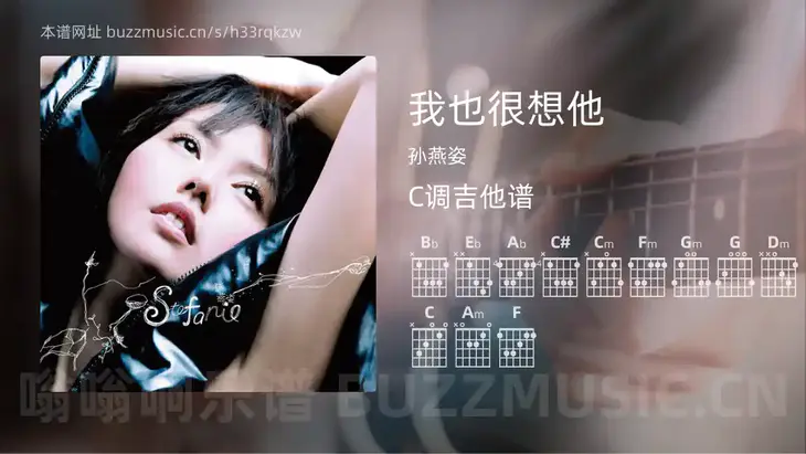 我也很想他 孙燕姿 吉他谱C调简单版