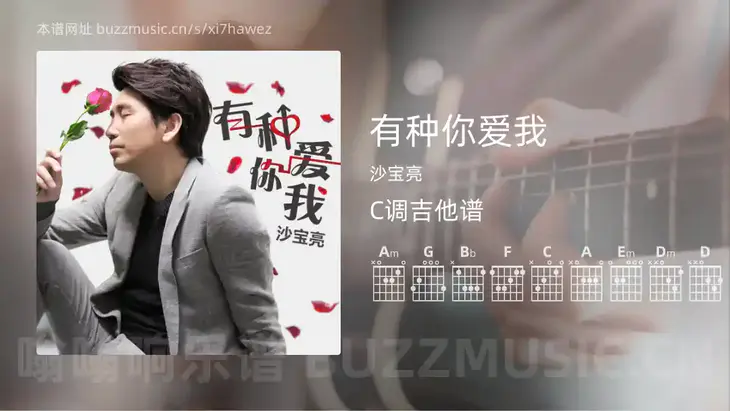 有种你爱我 沙宝亮 吉他谱C调简单版
