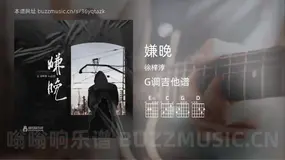 嫌晚 徐梓淳 吉他谱G调简单版
