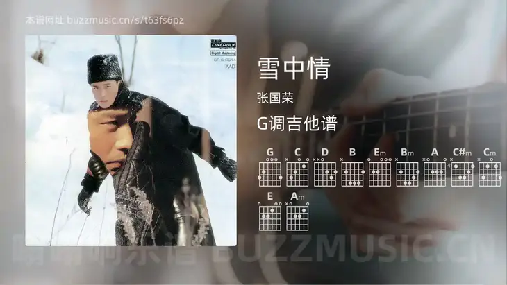 雪中情吉他谱G调 张国荣 简单版