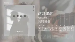 谢谢谢谢 大壮,王紫格 吉他谱G调简单版