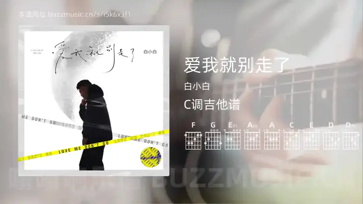 爱我就别走了 白小白 吉他谱C调简单版
