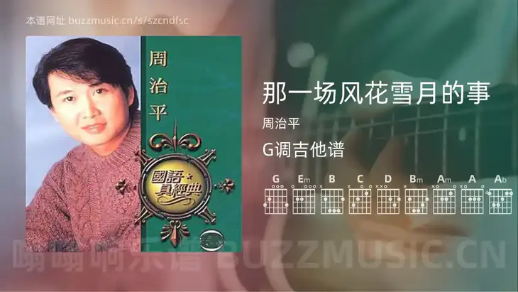 那一场风花雪月的事吉他谱G调 周治平 简单版