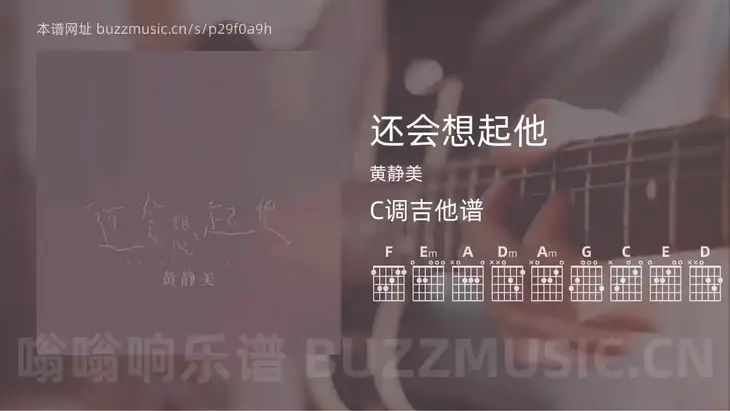 还会想起他 黄静美 吉他谱C调简单版