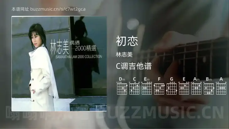 初恋吉他谱C调 林志美 简单版