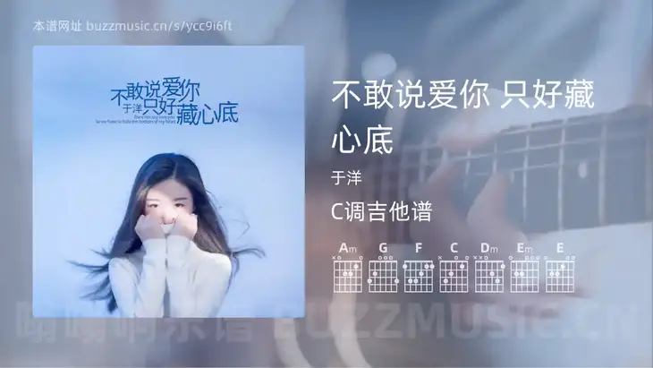 不敢说爱你 只好藏心底 于洋 吉他谱C调简单版
