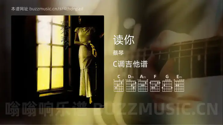 读你 蔡琴 吉他谱C调简单版