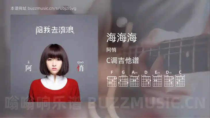 海海海 阿悄 吉他谱C调简单版