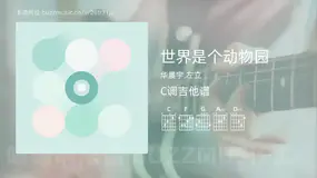 世界是个动物园 华晨宇,左立 吉他谱C调简单版