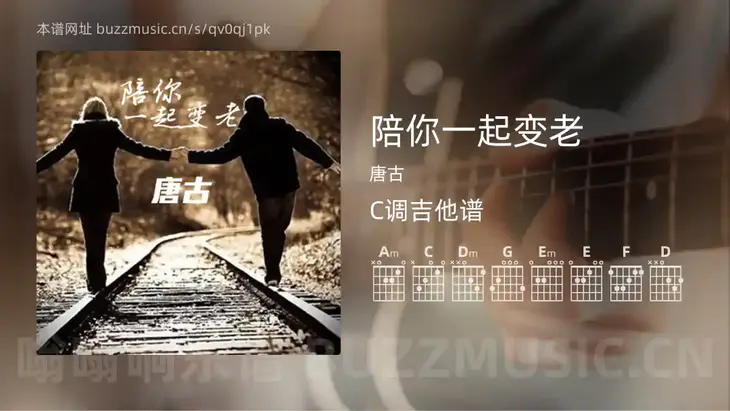 陪你一起变老吉他谱C调 唐古 简单版