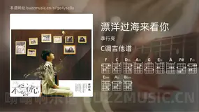 漂洋过海来看你 李行亮 吉他谱C调简单版