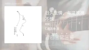 日久生情,与这波澜不惊 阿肆 吉他谱C调简单版