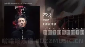 不说 李荣浩 吉他谱C调简单版
