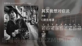 其实我想对你说 郭旭 吉他谱C调简单版