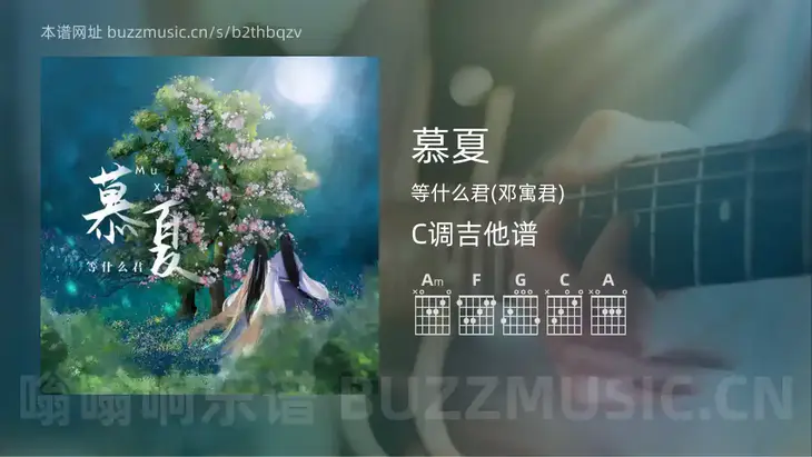 慕夏 等什么君(邓寓君) 吉他谱C调简单版