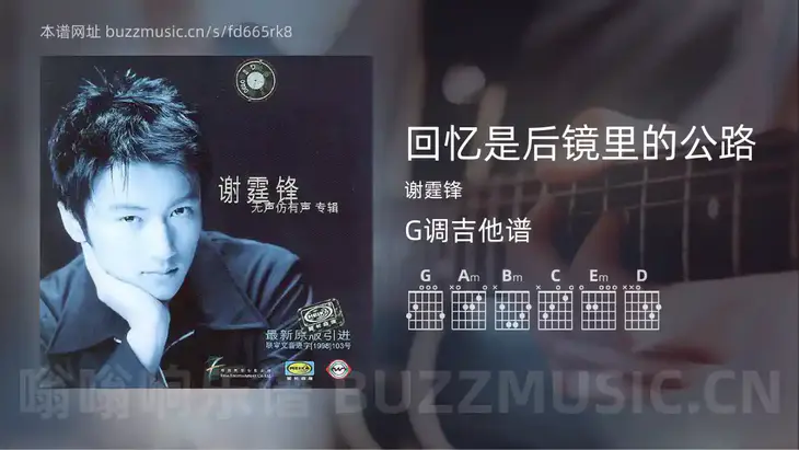回忆是后镜里的公路吉他谱G调 谢霆锋 简单版