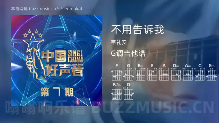 不用告诉我 韦礼安 吉他谱G调简单版