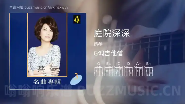 庭院深深吉他谱G调 蔡琴 简单版