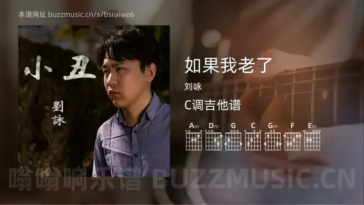 如果我老了 刘咏 吉他谱C调简单版