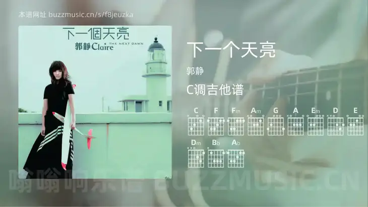 下一个天亮 郭静 吉他谱C调简单版