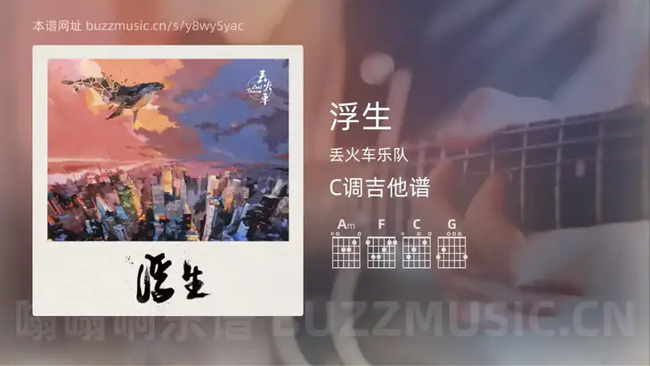 浮生 丢火车乐队 吉他谱C调简单版