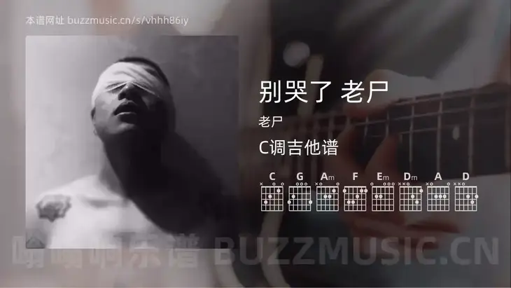 别哭了 老尸 老尸 吉他谱C调简单版