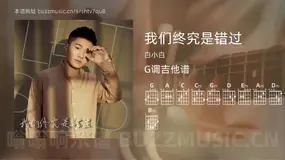 我们终究是错过吉他谱G调 白小白 简单版
