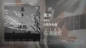 离乡吉他谱G调 李南北 简单版
