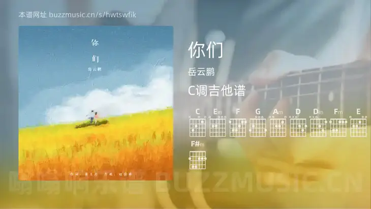 你们 岳云鹏 吉他谱C调简单版