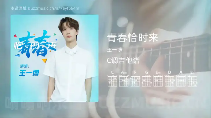 青春恰时来 王一博 吉他谱C调简单版