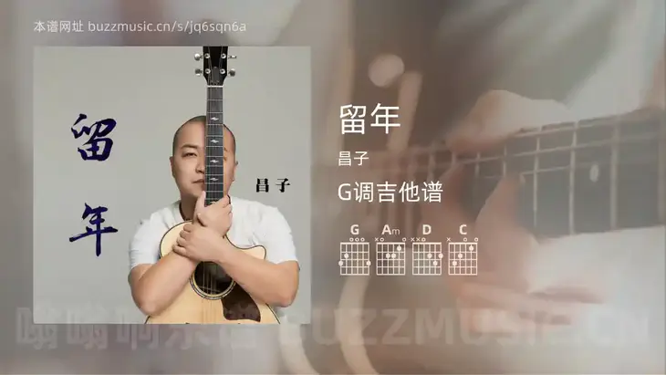留年吉他谱G调 昌子 简单版
