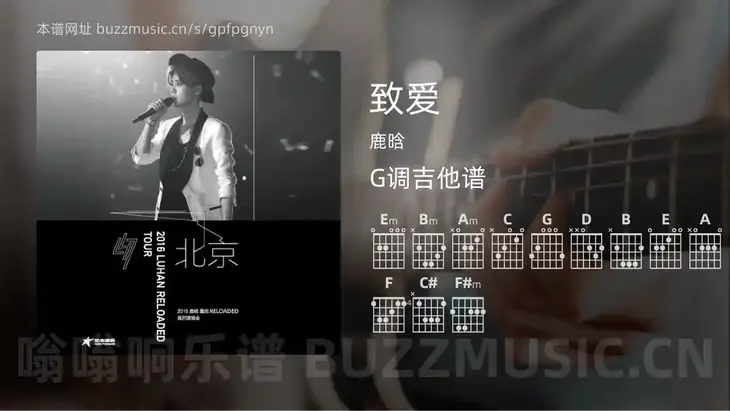 致爱 鹿晗 吉他谱G调简单版