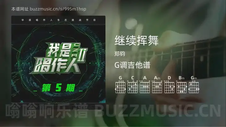 继续挥舞 郑钧 吉他谱G调简单版