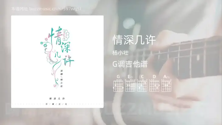 情深几许吉他谱G调 杨小壮 简单版
