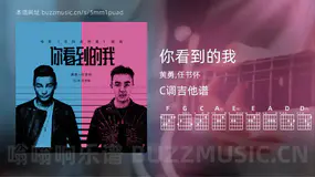 你看到的我 黄勇,任书怀 吉他谱C调简单版