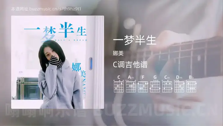 一梦半生 娜美 吉他谱C调简单版