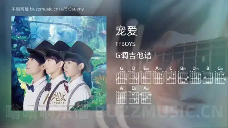宠爱 TFBOYS 吉他谱G调简单版