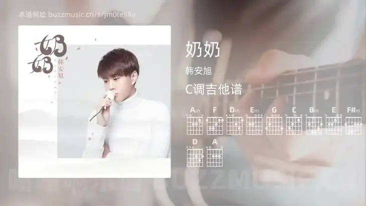 奶奶 韩安旭 吉他谱C调简单版