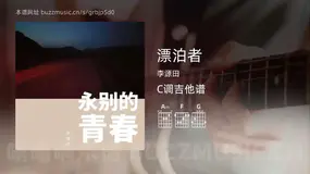 漂泊者吉他谱C调 李源田 简单版