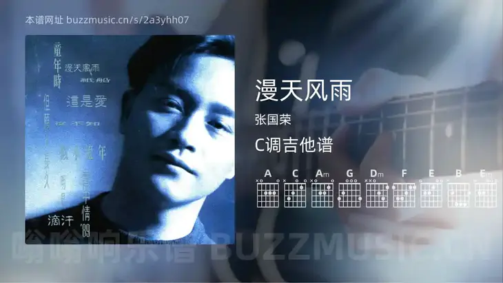 漫天风雨吉他谱C调 张国荣 简单版