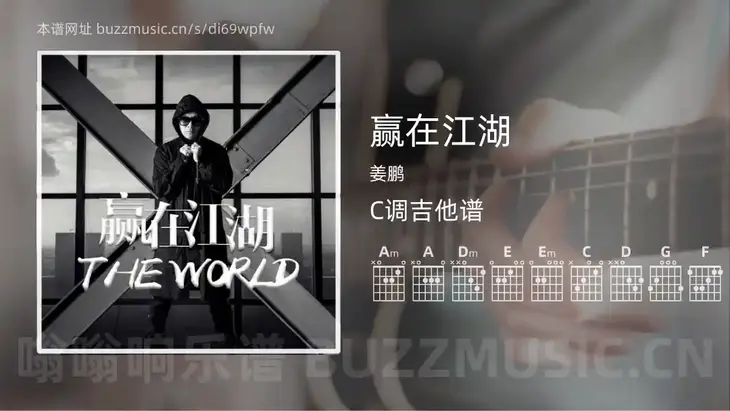 赢在江湖 姜鹏 吉他谱C调简单版