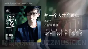 想一个人才会孤单 王羽泽 吉他谱C调简单版
