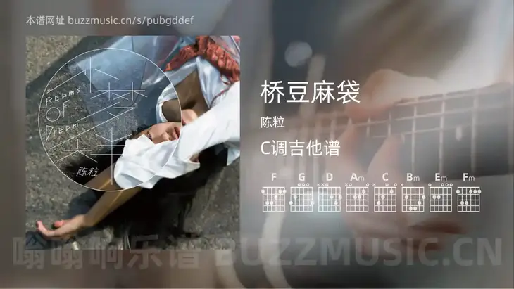 桥豆麻袋 陈粒 吉他谱C调简单版
