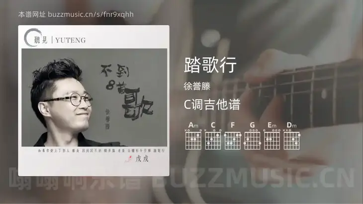 踏歌行 徐誉滕 吉他谱C调简单版