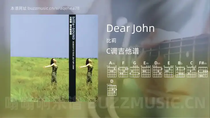 Dear John吉他谱C调 比莉 简单版