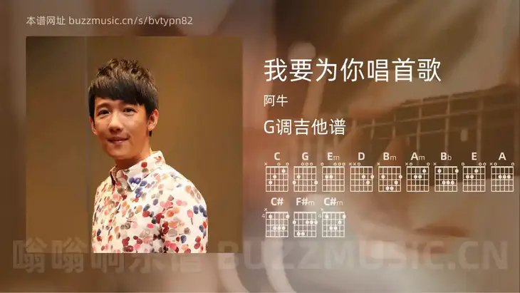 我要为你唱首歌 阿牛 吉他谱G调简单版