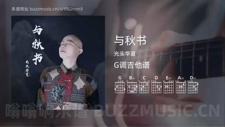 与秋书 光头华夏 吉他谱G调简单版