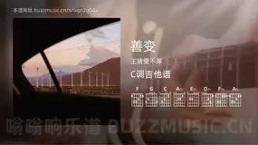 善变 王靖雯不胖 吉他谱C调简单版