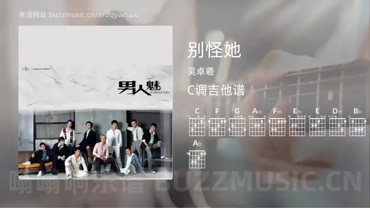 别怪她 吴卓羲 吉他谱C调简单版